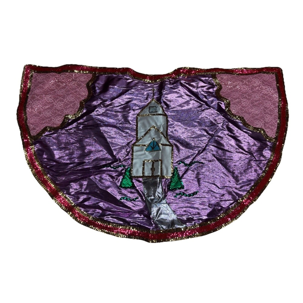 Handmade Mardi Gras Sequin Cape 70x44 Purple Gold Pink Parade Costume‎ Cloak